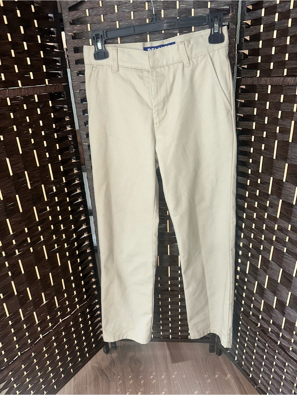 French Toast Cream Khaki School Pants- Size 12 Slim
